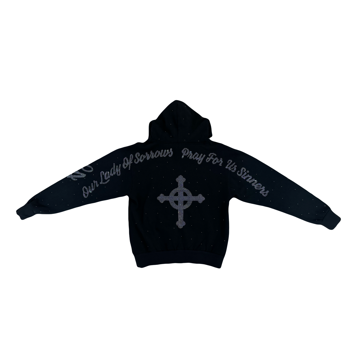 "PRAY FOR US SINNERS" BLACK - RELAXED FIT HOODIE